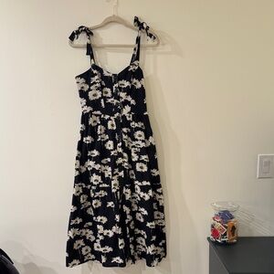 Urban Outfitters Black and White Floral Midi Dress